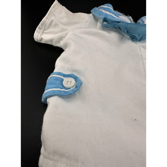 Vtg 1983 Cabbage Patch Kids Coleco Boys White Light Blue Sailor Suit Romper Doll - Picture 4 of 16